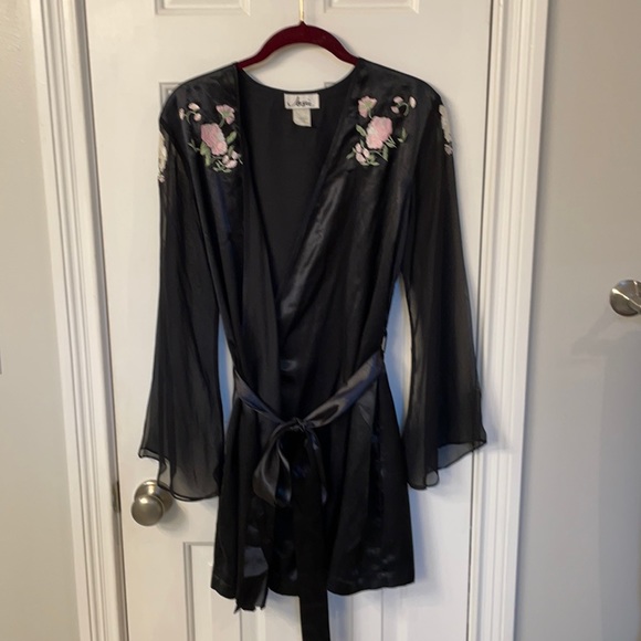 Josie Other - Josie Vintage Black Robe w/ Sheer Bell Sleeves